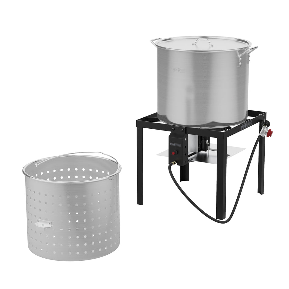 100 QT. Crawfish Boiler with Basket and Stand
