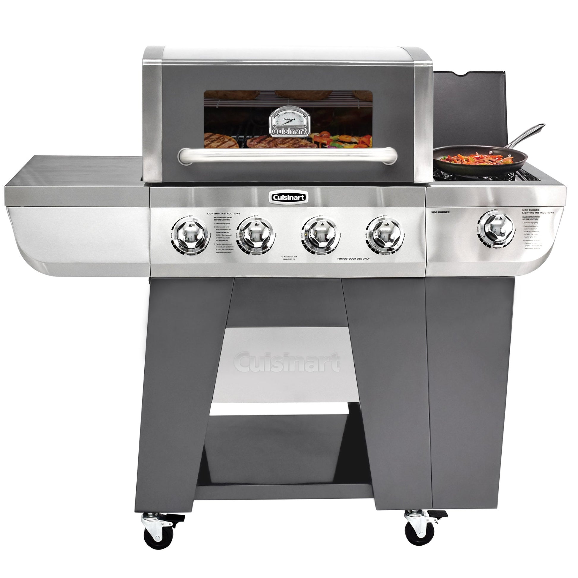 Cuisinart Deluxe Four-Burner Propane Gas Grill with Side Burner