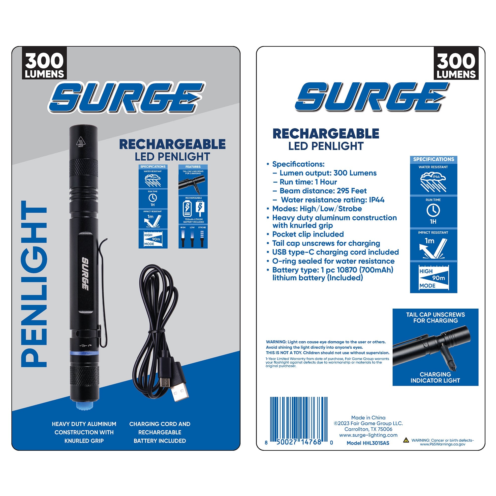 Surge® 300 Lumen Rechargeable Penlight – Fair Game Group