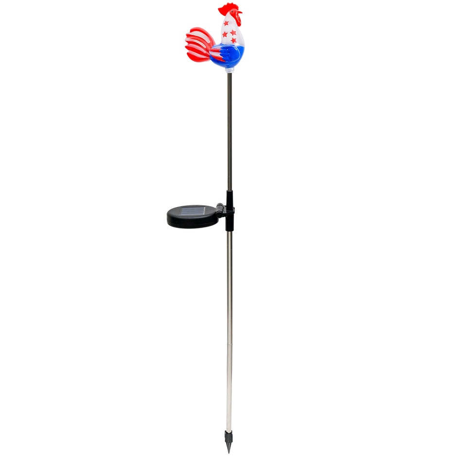 Lux-Landscape Solar Patriotic Rooster Garden Decor