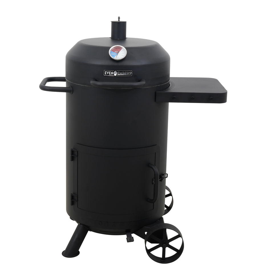 Charcoal Drum Smoker and Grill in Black