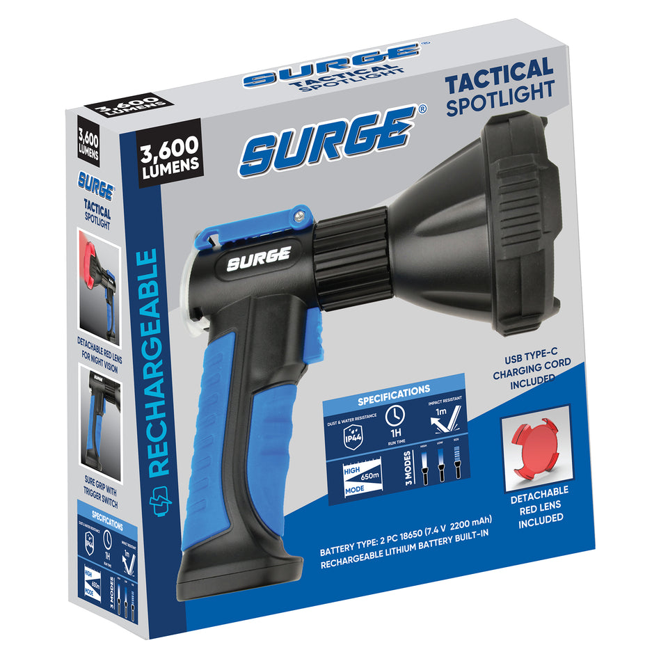 Surge® 3,600 Lumen Rechargeable Spotlight