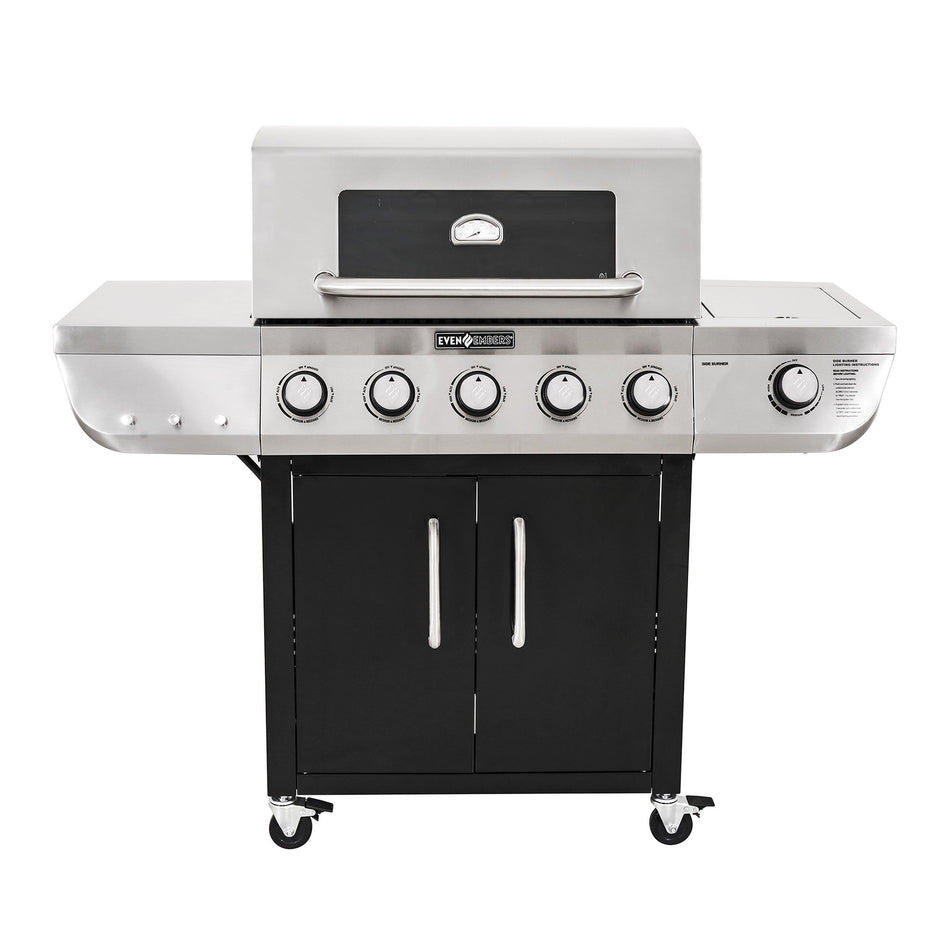 Even Embers® Two Toned 5- Burner Gas Grill with Window - Inactive